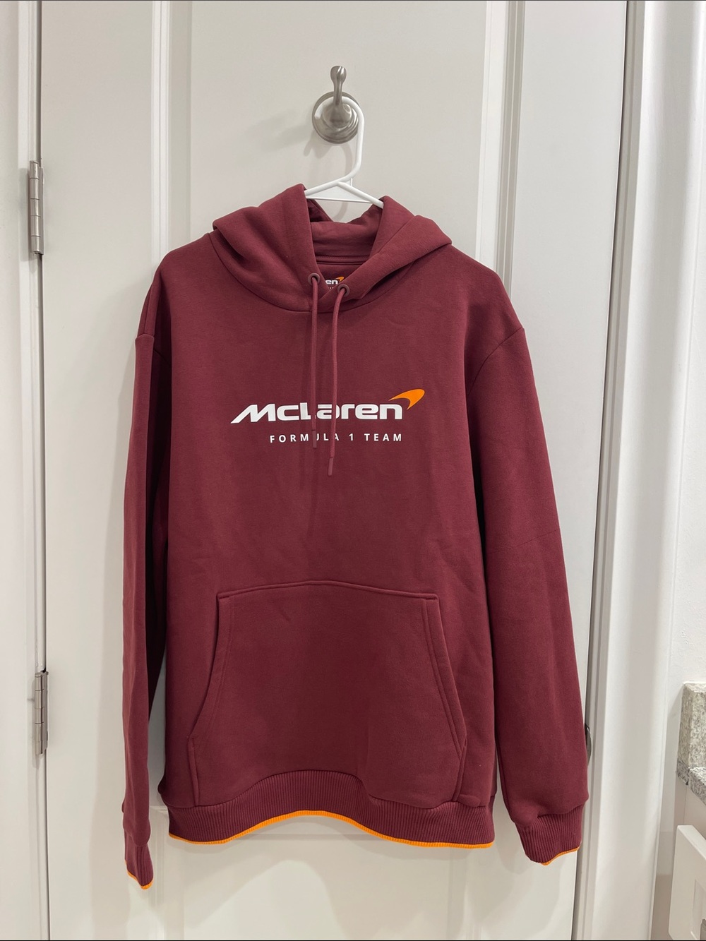 F1 McLaren Men's Maroon Pullover Hoodie with Team Logo